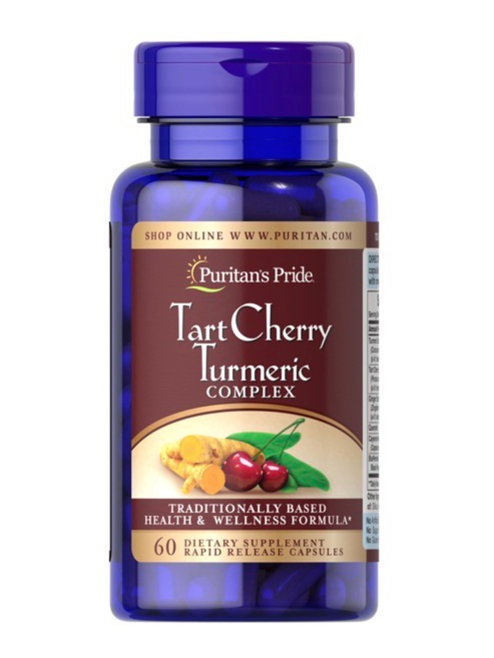 Three (3) Puritan’s Pride Cherry Turmeric Complex with Bioperine